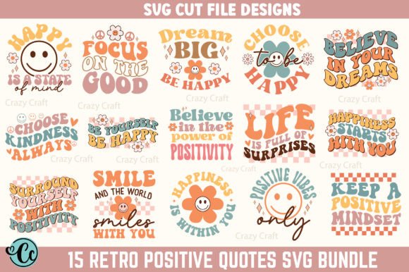Download Retro Positive Quotes SVG Bundle - Positive quotes Collection