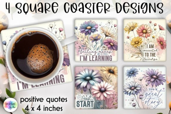 Download Positive Quotes Spring Floral Coaster - Positive quotes Collection