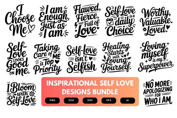 Download Inspirational Self Love SVG Bundle - Self love svg Collection